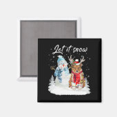 シェットランドシェプドッグサンタドッグクリスマス雪だるまクリスマス マグネット (正面/裏面)