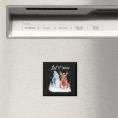 シェットランドシェプドッグサンタドッグクリスマス雪だるまクリスマス マグネット (インサイチュ (食洗機))