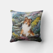 シェットランドシェプドッグシェットランド・ シープドッグアートギフト クッション (裏面)