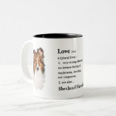 シェットランドシェプドッグシェットランド・ シープドッグアートギフト ツートーンマグカップ (正面左)