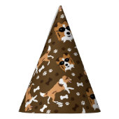 シェットランドシェプドッグシェットランド・ シープドッグポープリントパターンパーティー パーティーハット (左)