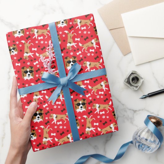 シェットランドシェプドッグシェットランド・ シープドッグレッド ラッピングペーパー (ギフト)