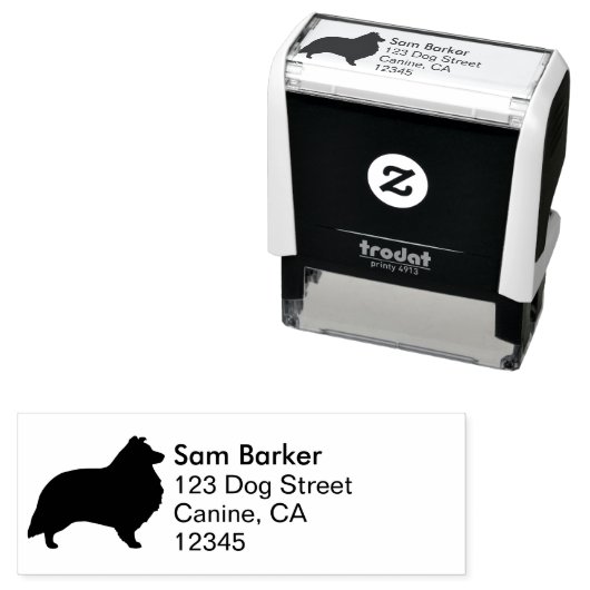 シェットランドシェプドッグシルエット差出人住所 セルフインキングスタンプ (インサイチュ)