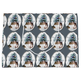 シェットランドシェプドッグトリオクリスマス ラージペーパーバッグ