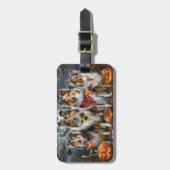 シェットランドシェプドッグハロウィン不気味 ラゲッジタグ (正面縦)