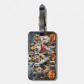 シェットランドシェプドッグハロウィン不気味 ラゲッジタグ (裏面縦)