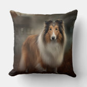 シェットランドシェプドッグハロウィーン怖い クッション (正面)