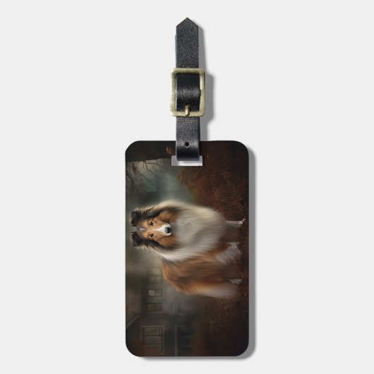 シェットランドシェプドッグハロウィーン怖い ラゲッジタグ (正面縦)