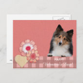 シェットランドシェプドッグバレンタインデーのはがき シーズンポストカード (正面/裏面)