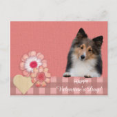 シェットランドシェプドッグバレンタインデーのはがき シーズンポストカード (正面)