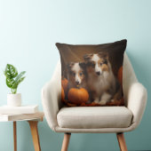 シェットランドシェプドッグパプピー秋デライトカボチャ クッション (椅子)