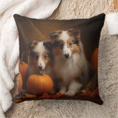 シェットランドシェプドッグパプピー秋デライトカボチャ クッション (ブランケット)