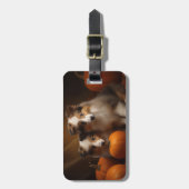 シェットランドシェプドッグパプピー秋デライトカボチャ ラゲッジタグ (正面縦)