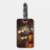 シェットランドシェプドッグパプピー秋デライトカボチャ ラゲッジタグ (裏面縦)