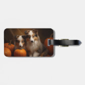 シェットランドシェプドッグパプピー秋デライトカボチャ ラゲッジタグ (裏面横)