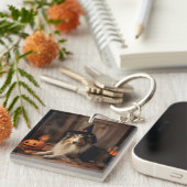 シェットランドシェプドッグパンプキンハロウィーン怖 キーホルダー (正面右)