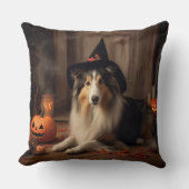 シェットランドシェプドッグパンプキンハロウィーン怖 クッション (正面)