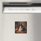 シェットランドシェプドッグパンプキンハロウィーン怖 マグネット (インサイチュ (食洗機))