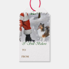 シェットランドシェプドッグ信じのクリスマス ギフトタグ