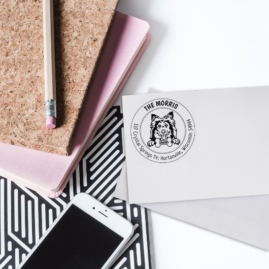 シェットランドシェプドッグ差出人住所ファミリー ラバースタンプ