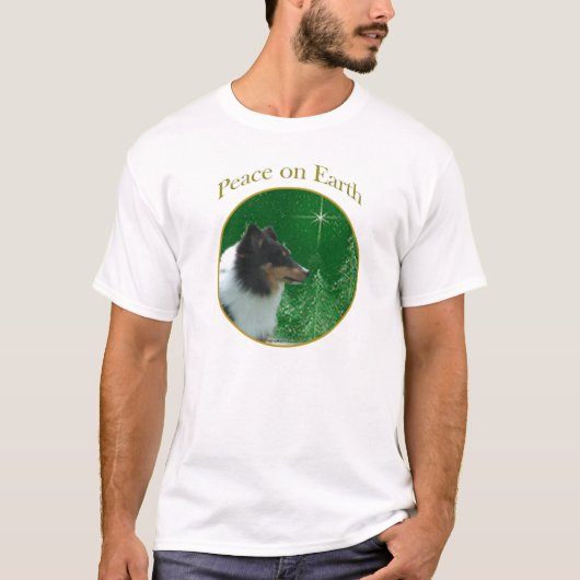 シェットランドシェプドッグ平和 Tシャツ (正面)