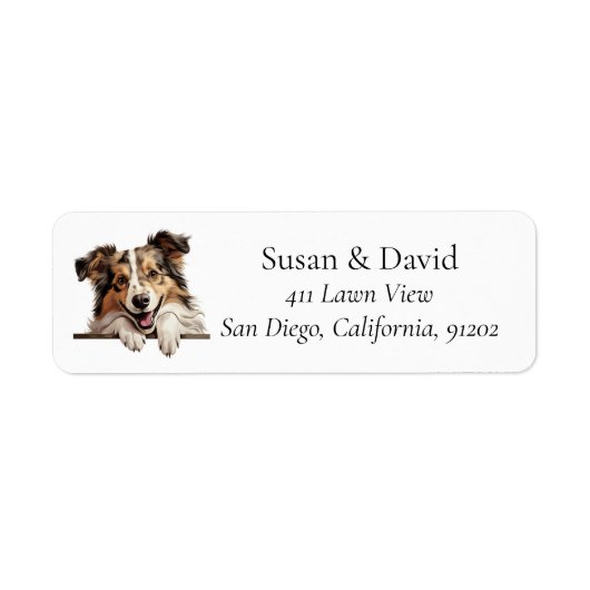 シェットランドシェプドッグ犬が愛犬を育てる ラベル (正面)