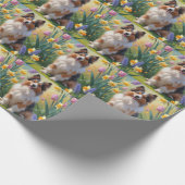 シェットランドシェプドッグ絵を描春の花 ラッピングペーパー (角)