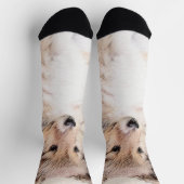 シェットランドシェプドッグ絵画子犬のオリジナルドッグアート ソックス (上部)