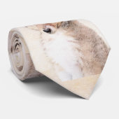 シェットランドシェプドッグ絵画子犬のオリジナルドッグアート ネクタイ (ロール)