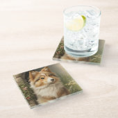 シェットランドシェプドッグ ガラスコースター (アングル)