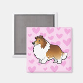 シェットランドシェプドッグ マグネット (正面/裏面)