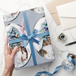 シェットランドシープドッグの3匹のクリスマス ラッピングペーパー