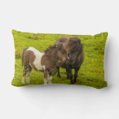 シェットランドポニーの母と子孫 ランバークッション (裏面)