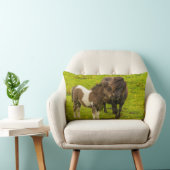 シェットランドポニーの母と子孫 ランバークッション (椅子)