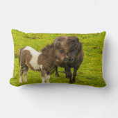 シェットランドポニーの母と子孫 ランバークッション (正面)