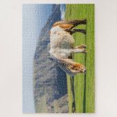 シェットランドポニーの牧草地の高い崖の近く ジグソーパズル (縦)