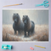 シェットランドポニーウィンタータイムデコペティッシュペーパー 薄葉紙 (クラフト)