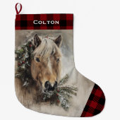 シェットランドポニークリスマスストッキング、ホースホリデー ラージクリスマスストッキング (正面)