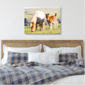 シェットランドポニー牧草地の標高の高い崖の近く キャンバスプリント (インサイチュ (寝室))