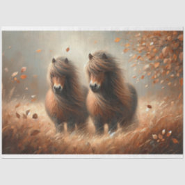 シェットランドポニー秋の時間の切り離し 薄葉紙