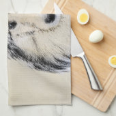 シェットランド絵画シェプドッグの写真 – かわいいオリジナルドッグアート キッチンタオル (四つ折り)