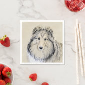 シェットランド絵画シェプドッグの写真 – かわいいオリジナルドッグアート スタンダードカクテルナプキン (インサイチュ)