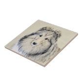 シェットランド絵画シェプドッグの写真 – かわいいオリジナルドッグアート タイル (側面)