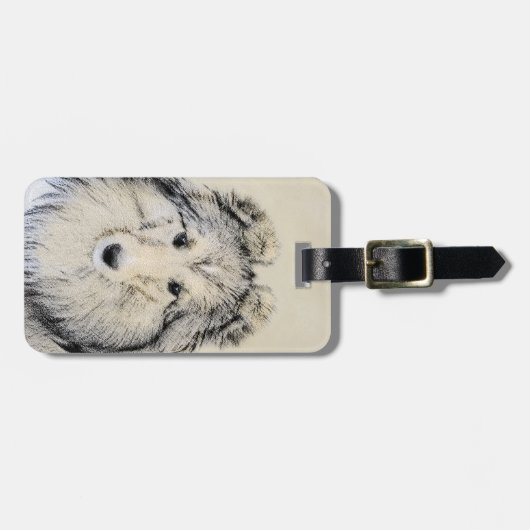 シェットランド絵画シェプドッグの写真 – かわいいオリジナルドッグアート ラゲッジタグ (正面横)