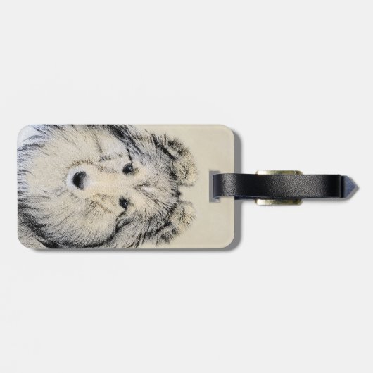 シェットランド絵画シェプドッグの写真 – かわいいオリジナルドッグアート ラゲッジタグ (裏面横)