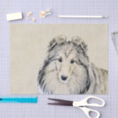 シェットランド絵画シェプドッグの写真 – かわいいオリジナルドッグアート 薄葉紙 (クラフト)