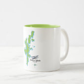 シェットランド諸島の地図 ツートーンマグカップ (正面右)