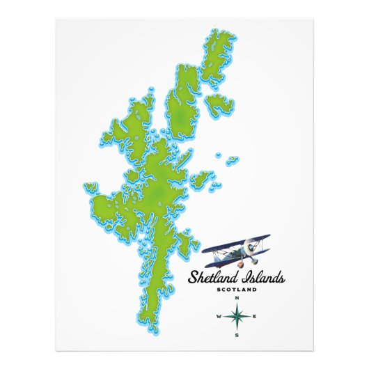 シェットランド諸島の地図 フォトプリント            (正面)