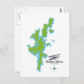 シェットランド諸島の地図 ポストカード (正面/裏面)