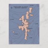 シェットランド諸島天気予報マップ インビテーションポストカード (正面)